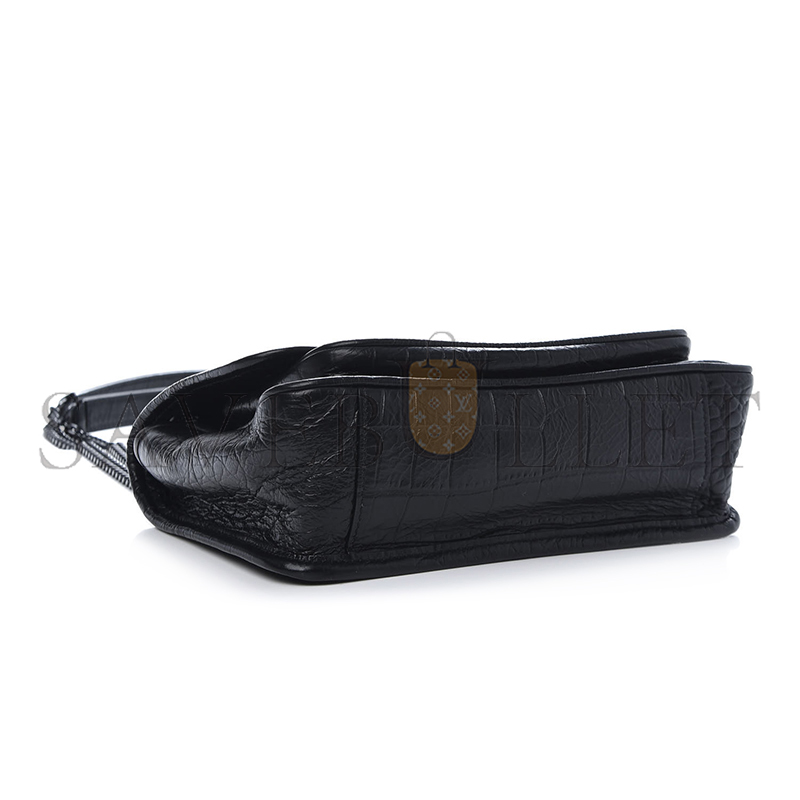 YSL NIKI BABY CHAIN BAG IN CALFSKIN CROCODILE EMBOSSED 633160 (21*16*7.5cm)